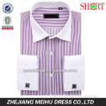 men's contrast collar contrast cuff stripe long sleeve dress shirt